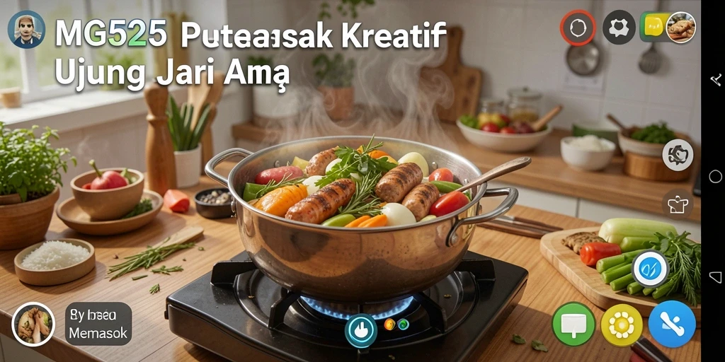 Antarmuka pengguna yang intuitif dan menarik untuk game Memasak.