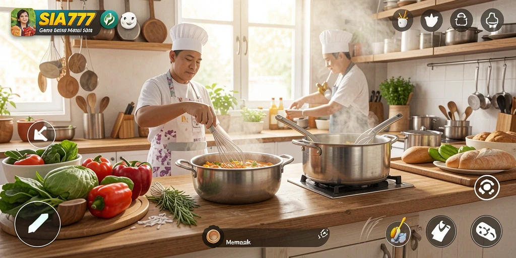 Antarmuka SIA777 yang menarik dan interaktif saat memasak.